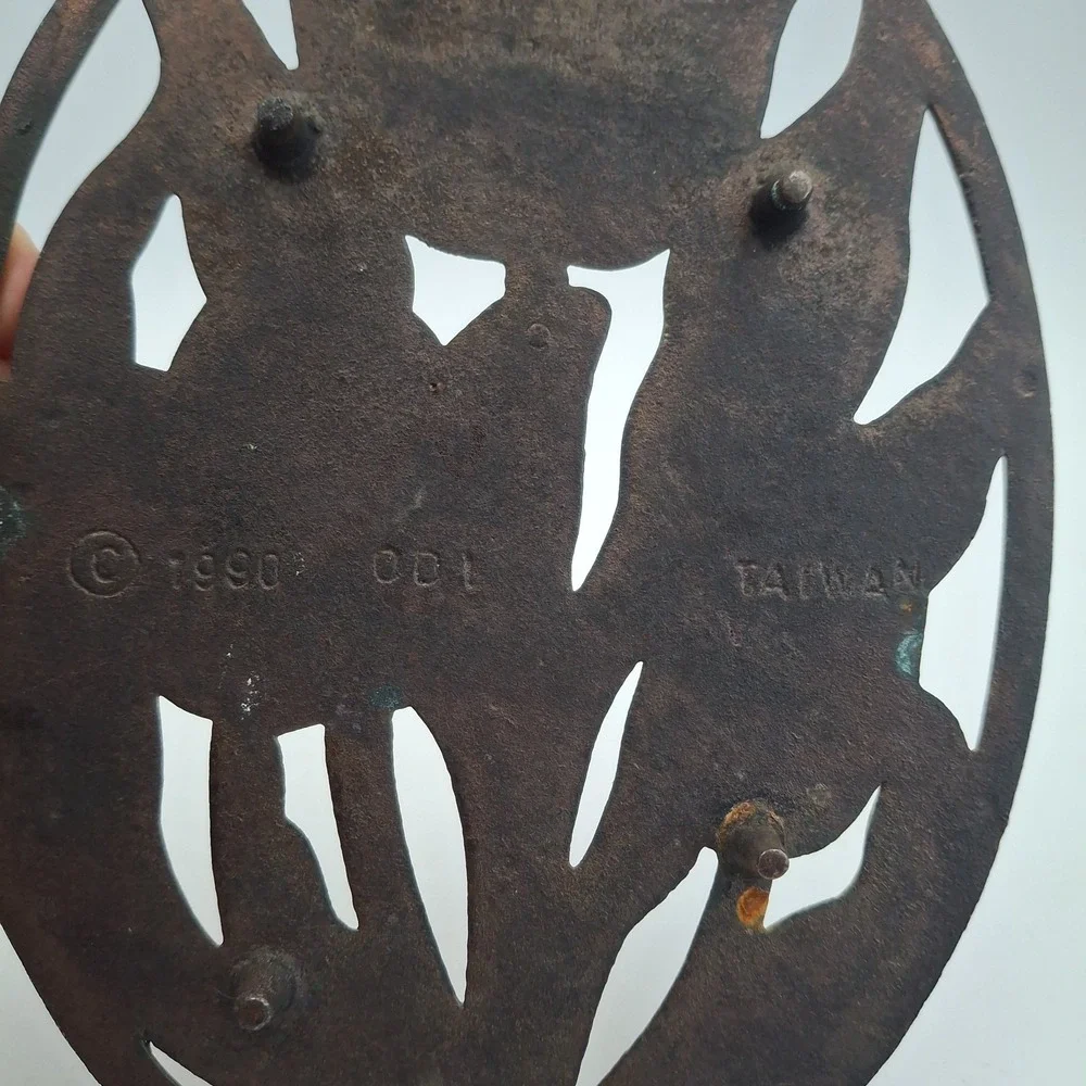 Vintage 1990 ODI Old Dutch Copper Tulip Trivet Cast Iron Flower Hot Plate Taiwan